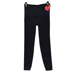 Spanx Womens L Navy Look At Me Now Shaping Leggings High Waist Seamless Layering